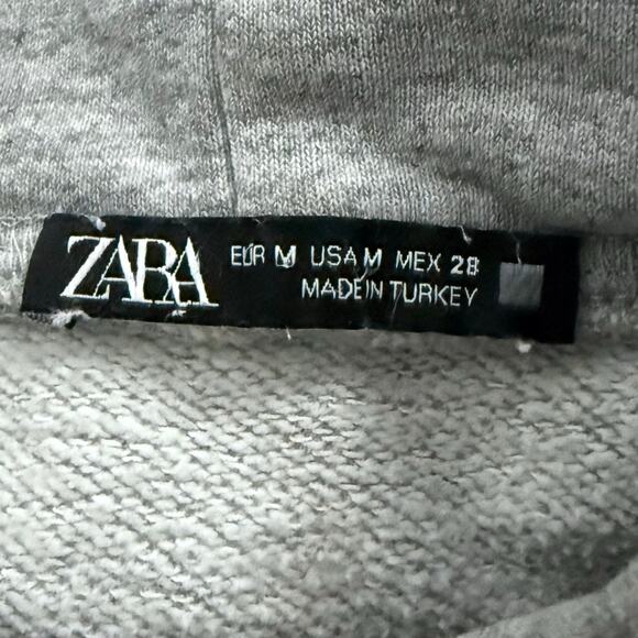 Zara Hooded Sweatshirt Pullover Hoodie Womens Size Medium Gray - Picture 7 of 9